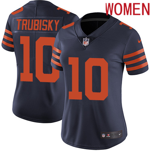2019 Women Chicago Bears #10 Trubisky BLUE Nike Vapor Untouchable Limited NFL Jersey style 2->women nfl jersey->Women Jersey